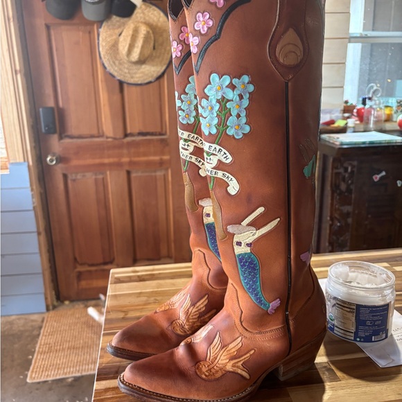 Brother Vellies Mermaid Doodle Cowboy Boots - Picture 2 of 12
